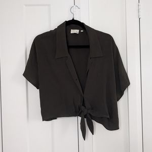 Aritzia Wilfred Tie Front Blouse